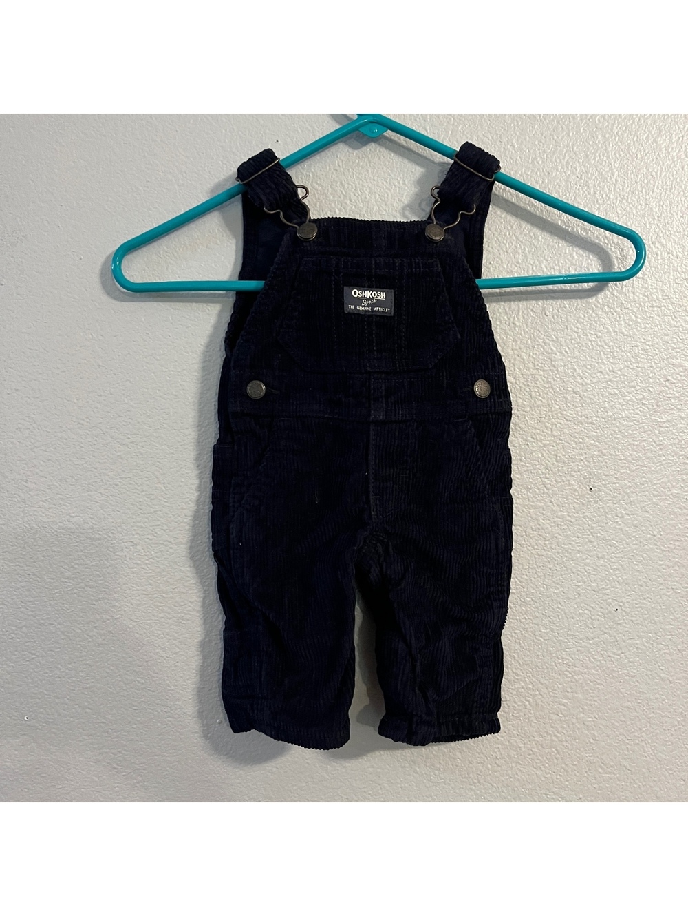 OshKosh B’gosh 3M Navy Blue Corduroy Bib Overalls Baby Vestbak